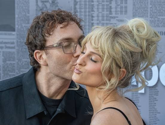 August 27, 2025, Pasadena, California, USA: Meghan Trainor is getting kissed by Daryl Sabara on the red carpet at the premiere of Ã¢â‚¬oeThe PaperÃ¢â‚¬Â tv show event on August 27th, 2025 at HARMONY GOLD 7655 W. Sunset Boulevard Pasadena USA - ZUMAt169 20250827_zep_t169_002 Copyright: xConnorxTerryx