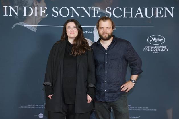 27 08 2025 , Mascha Schilinski and Lucas Schmidt at the premiere of In die Sonne schauen, Delphi Filmpalast , Berlin, Berlin