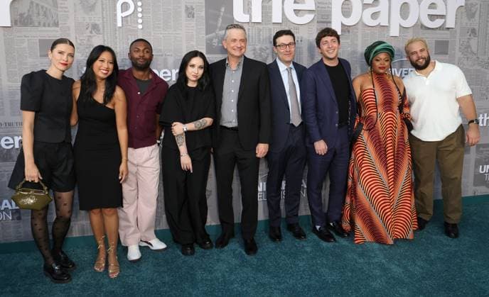 Los Angeles premiere of Universal Television s The Paper at Harmony Gold Featuring: Samantha Martin, Greg Daniels, Michael Korman, Alex Edelman, Gbemisola Ikumelo, Eric Rahill Where: Los Angeles, California, United States When: 27 Aug 2025 Credit: Faye s Vision Cover Images EDITORIAL USE ONLY. NOT FOR USE BY NEWSPAPERS BASED IN THE UK. Copyright: xx coverimg55018318