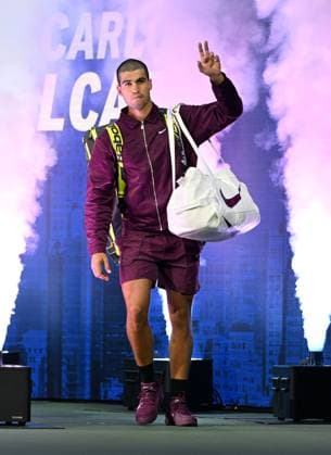 FLUSHING NY- AUGUST 27: Carlos Alcaraz Vs Mattia Bellucci on Arthur Ashe Stadium at the USTA Billie Jean King National Tennis Center on August 27, 2025 in Flushing Queens. Copyright: xmpi04x