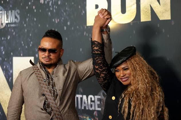 Chris Stokes and Juanita Stokes attend the Los Angeles Premiere of Footage Films RUN at TCL Chinese Theatre in the Hollywood section of Los Angeles on Wednesday, August 27, 2025.  LAP20250827260 GREGxGRUDT