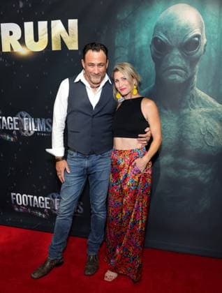 Taymour Ghazi and Gabrielle Stone attend the Los Angeles Premiere of Footage Films RUN at TCL Chinese Theatre in the Hollywood section of Los Angeles on Wednesday, August 27, 2025.  LAP20250827265 GREGxGRUDT