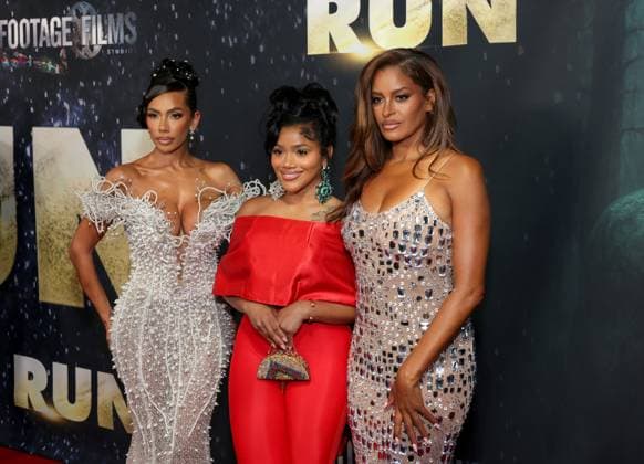 Erica Mena, Erica Pinkett and Claudia Jordan attend the Los Angeles Premiere of Footage Films RUN at TCL Chinese Theatre in the Hollywood section of Los Angeles on Wednesday, August 27, 2025.  LAP20250827243 GREGxGRUDT