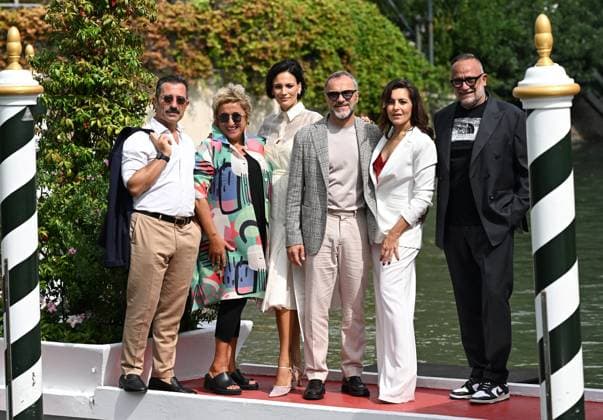 Venice, 82nd Venice International Film Festival 2025 - Day 2 - Arrivals At The Dock Massimiliano Gallo, Lucianna De Falco, Shalana Santana, Roberta Caronia arrivals at the dock during 82nd Venice International Film Festival 2025 - Day 2 Venice, Italy 28 Aug 2025, Credit:Maria Laura Antonelli Avalon Italy, Venice Copyright: xMariaxLauraxAntonellix xAvalonx 1032025359