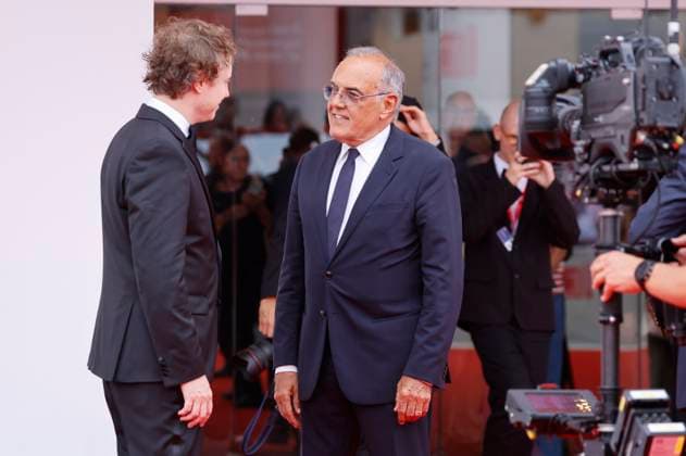 Laszlo Nemes and Alberto Barbera at the premiere of the feature film Ãrva Orphan at the Biennale di Venezia 2025 82 Venice International Film Festival at the Palazzo del Cinema Venice, 28 08 2025 Foto:xD.xBedrosianx xFuturexImagex orphan_5869