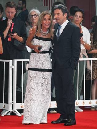 Venice, 82nd Venice International Film Festival 2025 - Evening 2. Red Carpet Film Bugonia. Pictured: Silvia Grilli and Pietrangelo Buttafuoco  Copyright: xSimonexComix xipa-agency.netx xPoolxPhotoxEventsx06x IPA_Agency_IPA63492724
