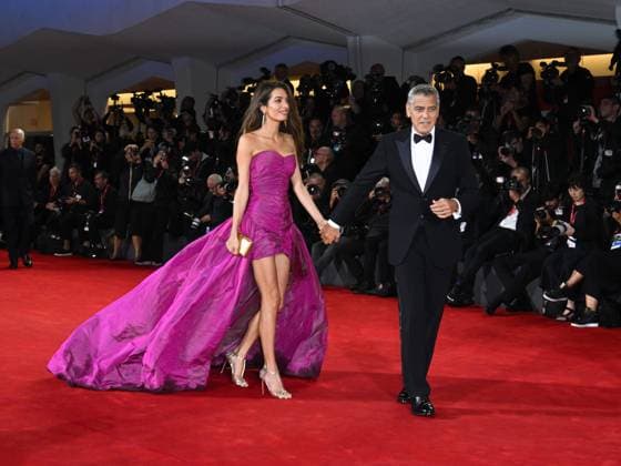 Venice, 82nd Venice International Film Festival 2025 - Evening 2. Red Carpet Film Jay Kelly. Pictured are George and Amal Clooney.  Copyright: xSimonexComix xipa-agency.netx xPoolxPhotoxEventsx06x IPA_Agency_IPA63498001