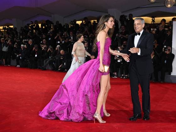 Venice, 82nd Venice International Film Festival 2025 - Evening 2. Red Carpet Film Jay Kelly. Pictured are George and Amal Clooney.  Copyright: xSimonexComix xipa-agency.netx xPoolxPhotoxEventsx06x IPA_Agency_IPA63498005