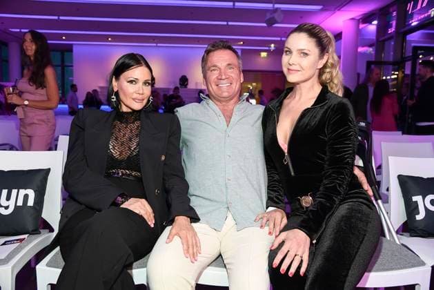 Djamila Rowe, Peter Klein and Yvonne Woelke at the premiere event for the launch of the reality format The Power from September 1, 2025 on ProSieben and on Joyn on August 28, 2025 in Berlin The Power premiere event of the new Pro7 Joyn reality format in Berlin