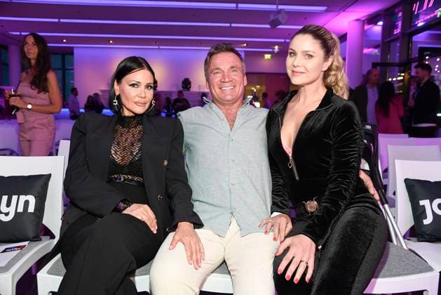 Djamila Rowe, Peter Klein and Yvonne Woelke at the premiere event for the launch of the reality format The Power from September 1, 2025 on ProSieben and on Joyn on August 28, 2025 in Berlin The Power premiere event of the new Pro7 Joyn reality format in Berlin