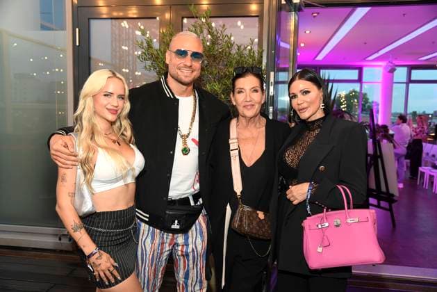 Gina Beckmann, Eric Sindermann, Katy Karrenbauer and Djamila Rowe at the premiere event for the launch of the reality format The Power from September 1, 2025 on ProSieben and on Joyn on August 28, 2025 in Berlin The Power premiere event of the new Pro7 Joyn reality format in Berlin