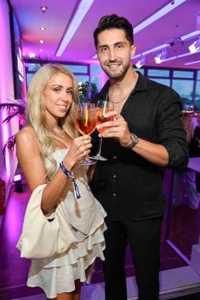 Denise Hersing and Lorik Lorik Bunjaku at the premiere event for the launch of the reality format The Power from September 1, 2025 on ProSieben and on Joyn on August 28, 2025 in Berlin The Power premiere event of the new Pro7 Joyn reality format in Berlin