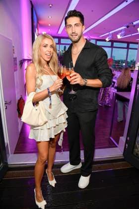 Denise Hersing and Lorik Lorik Bunjaku at the premiere event for the launch of the reality format The Power from September 1, 2025 on ProSieben and on Joyn on August 28, 2025 in Berlin The Power premiere event of the new Pro7 Joyn reality format in Berlin