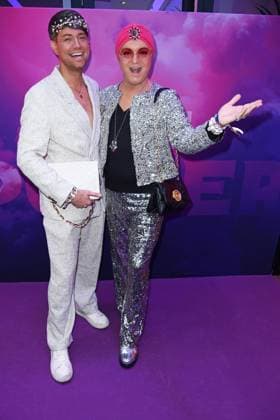 Julian F M Stöckel with friend Marcell Damaschke at the premiere event of THE POWER by Joyn at the Alice Rooftop Garden in Berlin on 28 08 2025