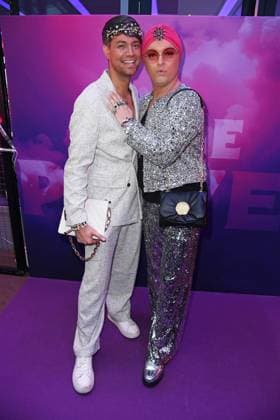 Julian F M Stöckel with friend Marcell Damaschke at the premiere event of THE POWER by Joyn at the Alice Rooftop Garden in Berlin on 28 08 2025