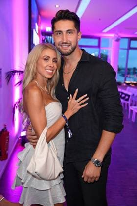 Lorik Bunjaku with girlfriend Denise Hersing at the premiere event of THE POWER by Joyn at the Alice Rooftop Garden in Berlin on 28 08 2025