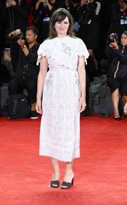 British actress Emily Mortimer attends the premiere of Jay Kelly at the 82nd Venice Film Festival in Venice, Italy on Thursday, August 28, 2025.  VEN20250828183 RUNExHELLESTAD