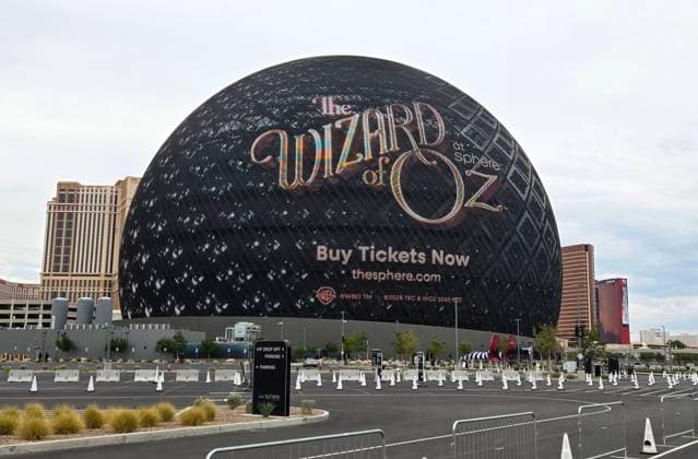 LAS VEGAS, NV - AUGUST 28: Sphere Exterior at the world premiere of The Wizard of Oz at Sphere in Las Vegas, Nevada on August 28, 2025. Copyright: xDeexCeexCarterx