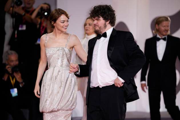 Bugonia red carpet during the 82nd Venice International Film Festival in Venice Lido - 28 Aug 2025 US actress Emma Stone and US actor Aidan Delbis pose on the red carpet before the screening of the movie Bugonia presented in competition at the 82nd International Venice Film Festival. Venice Lido Italy Copyright: xDanielexCifalax xSOPAxImagesx _CIF3920