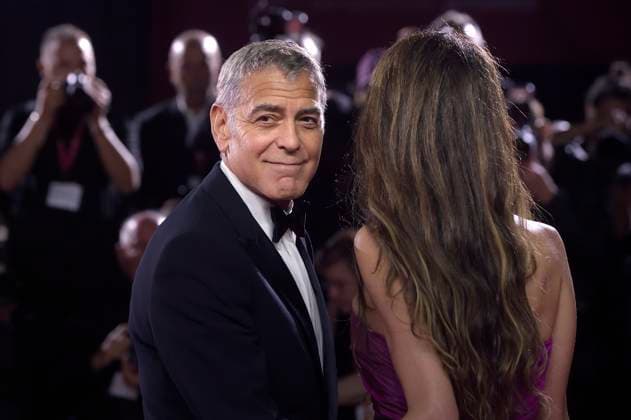Amal Clooney and George Clooney attend the Jay Kelly red carpet during the 82nd Venice International Film Festival on Thursday, August 28, 2025 in Venice, Italy.  VEN20250828219 RoccoxSpaziani