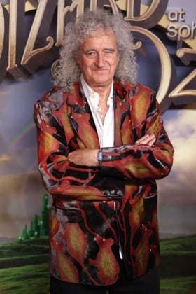 August 28, 2025, Las Vegas, Nevada, USA: BRIAN MAY of Queen on the yellow carpet for the world premiere of the Wizard of Oz at Sphere in Las Vegas, Nevada. Las Vegas USA - ZUMAg247 20250828_znp_g247_004 Copyright: xGagexSkidmorex