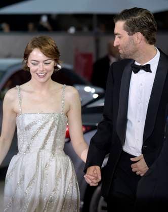 Emma Stone and Dave McCary attend the Bugonia red carpet during the 82nd Venice International Film Festival on Thursday, August 28, 2025 in Venice, Italy.  VEN20250828203 RoccoxSpaziani