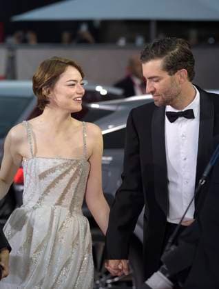Emma Stone and Dave McCary attend the Bugonia red carpet during the 82nd Venice International Film Festival on Thursday, August 28, 2025 in Venice, Italy.  VEN20250828205 RoccoxSpaziani