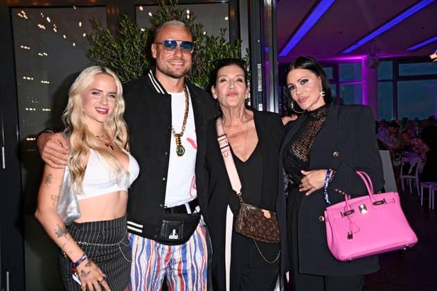 Gina Beckmann, Eric Sindermann, Katy Karrenbauer and Djamila Rowe at the premiere of the reality show The Power at Alice Rooftop Garden Berlin, 28 08 2025 Foto:xN.xKubelkax xFuturexImagex power_5864