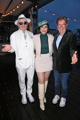 Lo Graf von Blickensdorf, Pauline Stolze and Arno Funke at the premiere of the reality show The Power in the Alice Rooftop Garden Berlin, 28 08 2025 Foto:xN.xKubelkax xFuturexImagex power_5869
