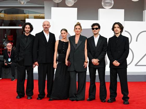 Venice, 82nd Venice International Film Festival 2025 - evening 3 - red carpet of the film A Pied D Oeuvre - In the photo: Sayyid El Alami, Julien Colonna, Lou Lampros, Agathe Riedinger, Zoran Boukherma, Ludovic Boukherma  Copyright: xManuelexMangiarottix xipa-agency.netx xPoolxPhotoxEventsx06x IPA_Agency_IPA63581619