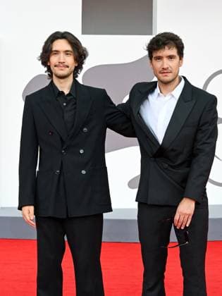 Venice, ITALY: Venice, 82nd Venice International Film Festival 2025 - evening 3 - red carpet for the film A Pied D Oeuvre - Pictured: Zoran Boukherma, Ludovic Boukherma Venice ITALY  - ZUMAp169 20250829_zea_p169_658 Copyright: xManuelexMangiarottix