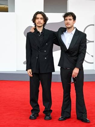 Venice, ITALY: Venice, 82nd Venice International Film Festival 2025 - evening 3 - red carpet for the film A Pied D Oeuvre - Pictured: Zoran Boukherma, Ludovic Boukherma Venice ITALY  - ZUMAp169 20250829_zea_p169_712 Copyright: xManuelexMangiarottix