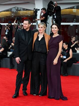 Venice, ITALY: Venice, 82nd Venice International Film Festival 2025 - evening 3 - red carpet of the film A Pied D Oeuvre - In the photo: Bastien Bouillon, ValÃ rie Donzelli, Virginie Ledoyen, Venice ITALY  - ZUMAp169 20250829_zea_p169_780 Copyright: xManuelexMangiarottix