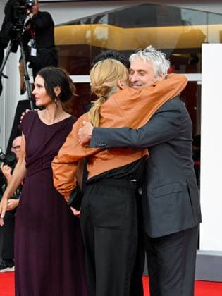 Venice, ITALY: Venice, 82nd Venice International Film Festival 2025 - evening 3 - red carpet of the film A Pied D Oeuvre - In the photo: Bastien Bouillon, ValÃ rie Donzelli, Virginie Ledoyen, Alain Goldman Venice ITALY  - ZUMAp169 20250829_zea_p169_784 Copyright: xManuelexMangiarottix