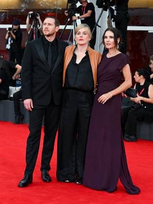 Venice, ITALY: Venice, 82nd Venice International Film Festival 2025 - evening 3 - red carpet of the film A Pied D Oeuvre - In the photo: Bastien Bouillon, ValÃ rie Donzelli, Virginie Ledoyen, Venice ITALY  - ZUMAp169 20250829_zea_p169_787 Copyright: xManuelexMangiarottix
