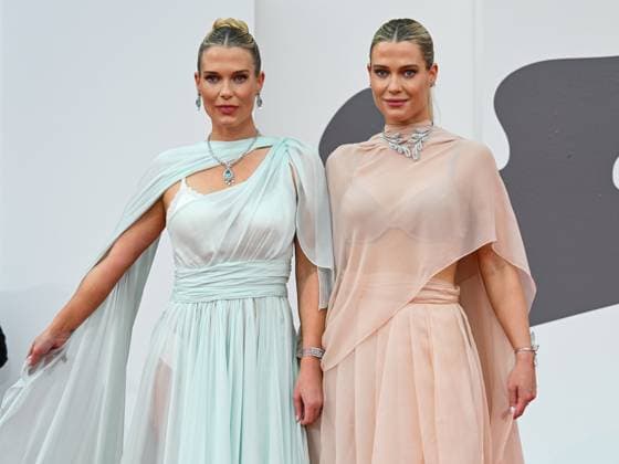 Venice, ITALY: Venice, 82nd Venice International Film Festival 2025 - evening 3 - red carpet of the film After The Hunt - Pictured: Lady Amelia and Eliza Spencer Venice ITALY  - ZUMAp169 20250829_zea_p169_819 Copyright: xManuelexMangiarottix