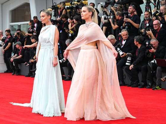 Venice, Italy: Venice, 82nd Venice International Film Festival 2025 - Evening 3 - The red carpet for the film After The Hunt. Pictured are Lady Amelia and Eliza Spencer. Venice Italy  - ZUMAp169 20250829_zea_p169_829 Copyright: xLadyxAmeliaxedxElizaxSpencerx