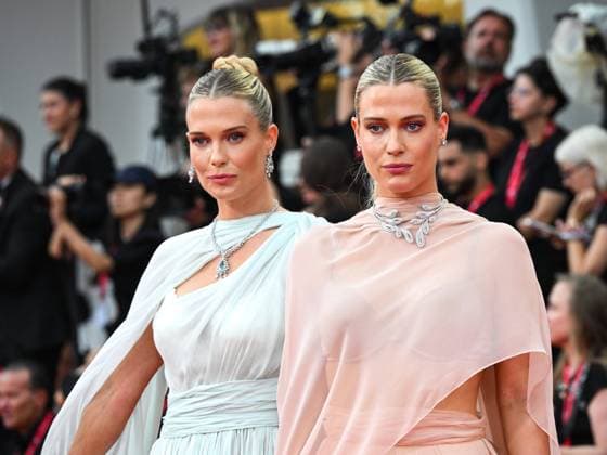 Venice, Italy: Venice, 82nd Venice International Film Festival 2025 - Evening 3 - The red carpet for the film After The Hunt. Pictured are Lady Amelia and Eliza Spencer. Venice Italy  - ZUMAp169 20250829_zea_p169_835 Copyright: xLadyxAmeliaxedxElizaxSpencerx