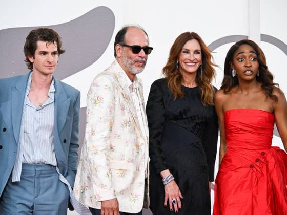 Venice, 82nd Venice International Film Festival 2025 - evening 3 - red carpet of the film After The Hunt - In the photo: Andrew Garfield, Luca Guadagnino, Julia Roberts, Ayo Edebiri, Malik Hassan Sayeed  Copyright: xManuelexMangiarottix xipa-agency.netx xPoolxPhotoxEventsx06x IPA_Agency_IPA63586005