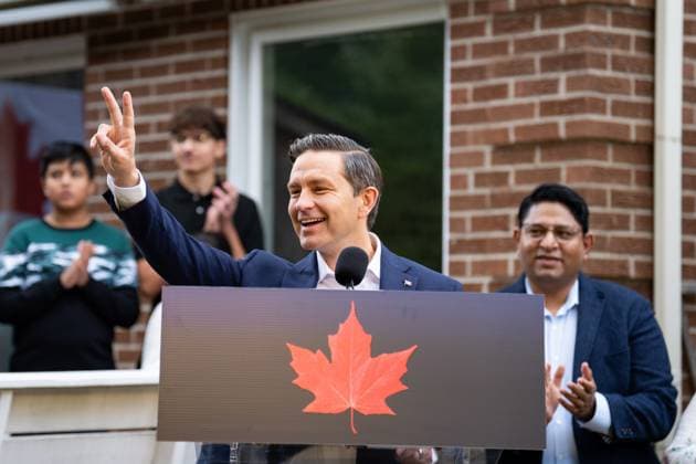 August 29, 2025, Toronto, On, Canada: Conservative Party Leader Pierre Poilievre speaks to the media during an announcement in Brampton, Ont., on Friday, August 29, 2025. Toronto Canada  - ZUMAc35_ 20250829_zaf_c35_006 Copyright: xArlynxMcadoreyx