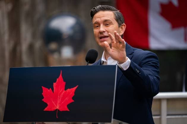 August 29, 2025, Toronto, On, Canada: Conservative Party Leader Pierre Poilievre speaks to the media during an announcement in Brampton, Ont., on Friday, August 29, 2025. Toronto Canada  - ZUMAc35_ 20250829_zaf_c35_009 Copyright: xArlynxMcadoreyx