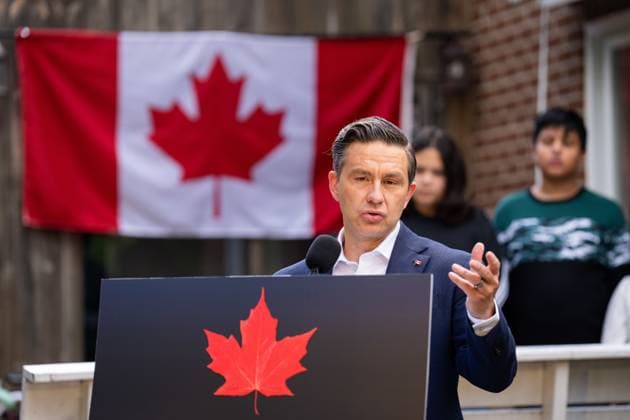 August 29, 2025, Toronto, On, Canada: Conservative Party Leader Pierre Poilievre speaks to the media during an announcement in Brampton, Ont., on Friday, August 29, 2025. Toronto Canada  - ZUMAc35_ 20250829_zaf_c35_014 Copyright: xArlynxMcadoreyx