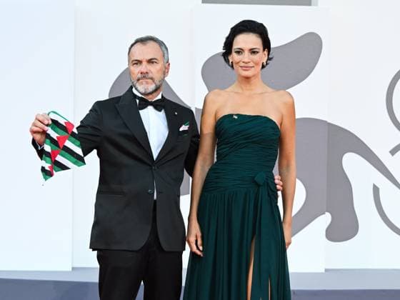 Venice, 82nd Venice International Film Festival 2025 - Evening 4 - Kineo Award red carpet. Pictured: Shalana Santana and Massimiliano Gallo  Copyright: xManuelexMangiarottix xipa-agency.netx xPoolxPhotoxEventsx06x IPA_Agency_IPA63683205