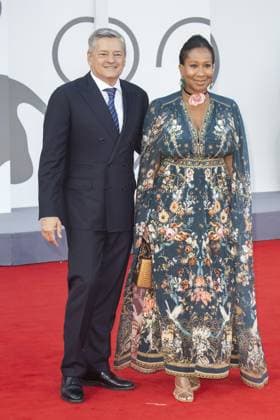 Frankenstein Red Carpet - The 82nd Venice International Film Festival VENICE, ITALY - AUGUST 30: Ted Sarandos and Nicole Avant attend the Frankenstein red carpet during the 82nd Venice International Film Festival on August 30, 2025 in Venice, Italy. Primo Barol Anadolu Venice Italy. Editorial use only. Please get in touch for any other usage.  Copyright: x2025xAnadoluxPrimoxBarolx