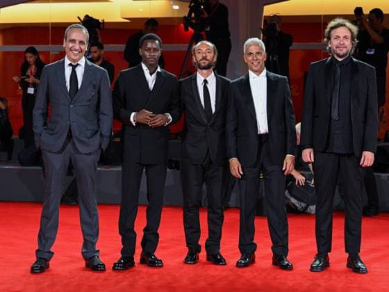 Venice, ITALY: Venice, 82nd Venice International Film Festival 2025 - Evening 4 - Red Carpet of the Film Un Prophete (A Prophet: The Series) - Pictured: Abdel Raouf Dafri, Mamadou SidibÃ , Mamadou SidibÃ , Sami Bouajila, Nicolas Peufaillit Venice ITALY  - ZUMAp169 20250830_zea_p169_1686 Copyright: xManuelexMangiarottix