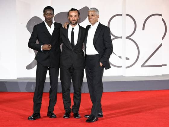 Venice, Italy: Venice, 82nd Venice International Film Festival 2025 - Evening 4 - Red Carpet for the film A Prophet: The Series. Pictured: Mamadou Sidibe, Enrico Maria Artale, Sami Bouajila Venice Italy  - ZUMAp169 20250830_zea_p169_1633 Copyright: xSimonexComix