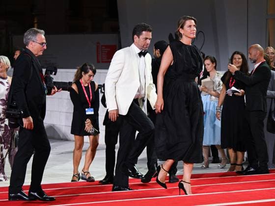 Venice, ITALY: Venice, 82nd Venice International Film Festival 2025 - Evening 4 - Red Carpet of the Film The Last Viking - In the photo: Anne Langkilde, Nikolaj Lie Kaas Venice ITALY  - ZUMAp169 20250830_zea_p169_2104 Copyright: xManuelexMangiarottix