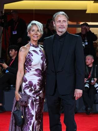 Venice, ITALY: Venice, 82nd Venice International Film Festival 2025 - Evening 4 - Red Carpet of the Film The Last Viking - In the photo: Mads Mikkelsen, Hanne Jacobsen Venice ITALY  - ZUMAp169 20250830_zea_p169_2116 Copyright: xManuelexMangiarottix