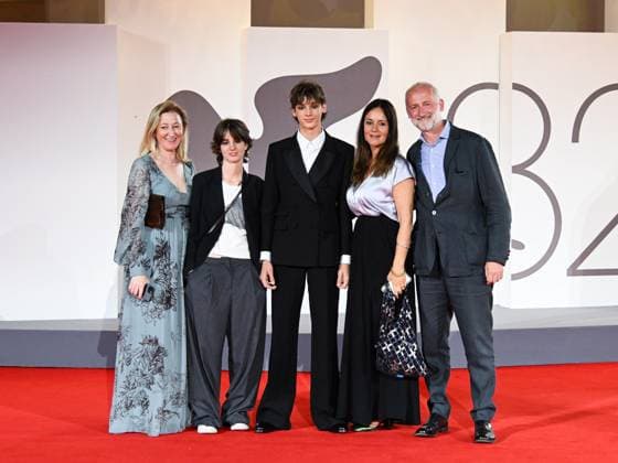 Venice, ITALY: Venice, 82nd Venice International Film Festival 2025 - Evening 4 - Red Carpet of the Film The Valley of Smiles - Pictured: Giulio Feltri, Guest Venice ITALY  - ZUMAp169 20250830_zea_p169_2019 Copyright: xManuelexMangiarottix