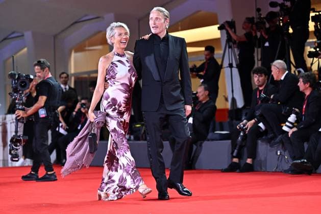 The last Viking Red Carpet - The 82nd Venice International Film Festival Hanne Jacobsen, Mads Mikkelsen during The last Viking Red Carpet - The 82nd Venice International Film Festival, Venice, Italy 30 August 2025, Credit:Maria Laura Antonelli Avalon Italy, Venice  Copyright: xMariaxLauraxAntonellix xAvalonx 1032866948
